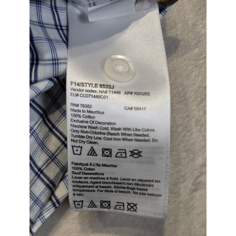 Timberland Mens Plaid Short Sleeve Button Down Shirt Blue White Sz M‎ - Picture 5 of 7